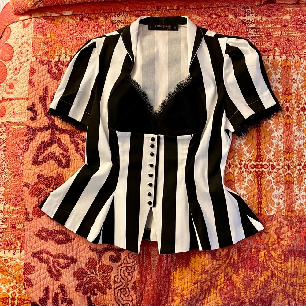 Black and White Retro Top